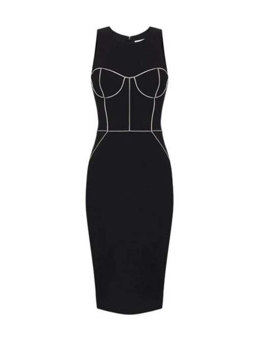 TUBINO CON PIPING A CONTRASTO ELISABETTA FRANCHI | AB72451E2685 nero/burro